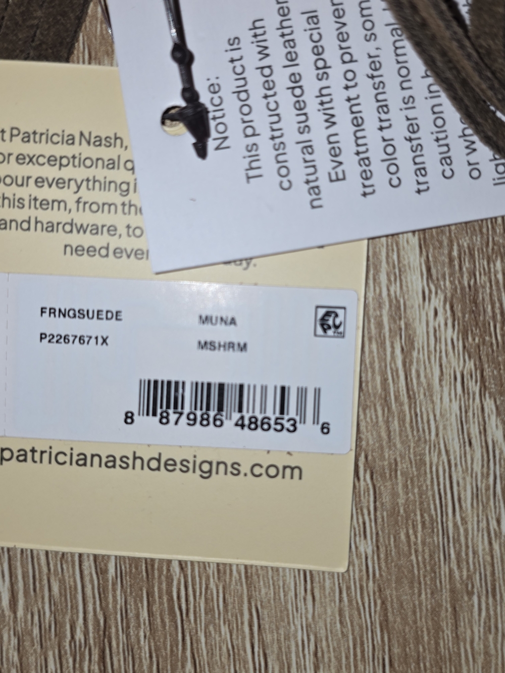 Patricia Nash Brown Suede Fringe Crossbody Mini Bag - Picture 7 of 9